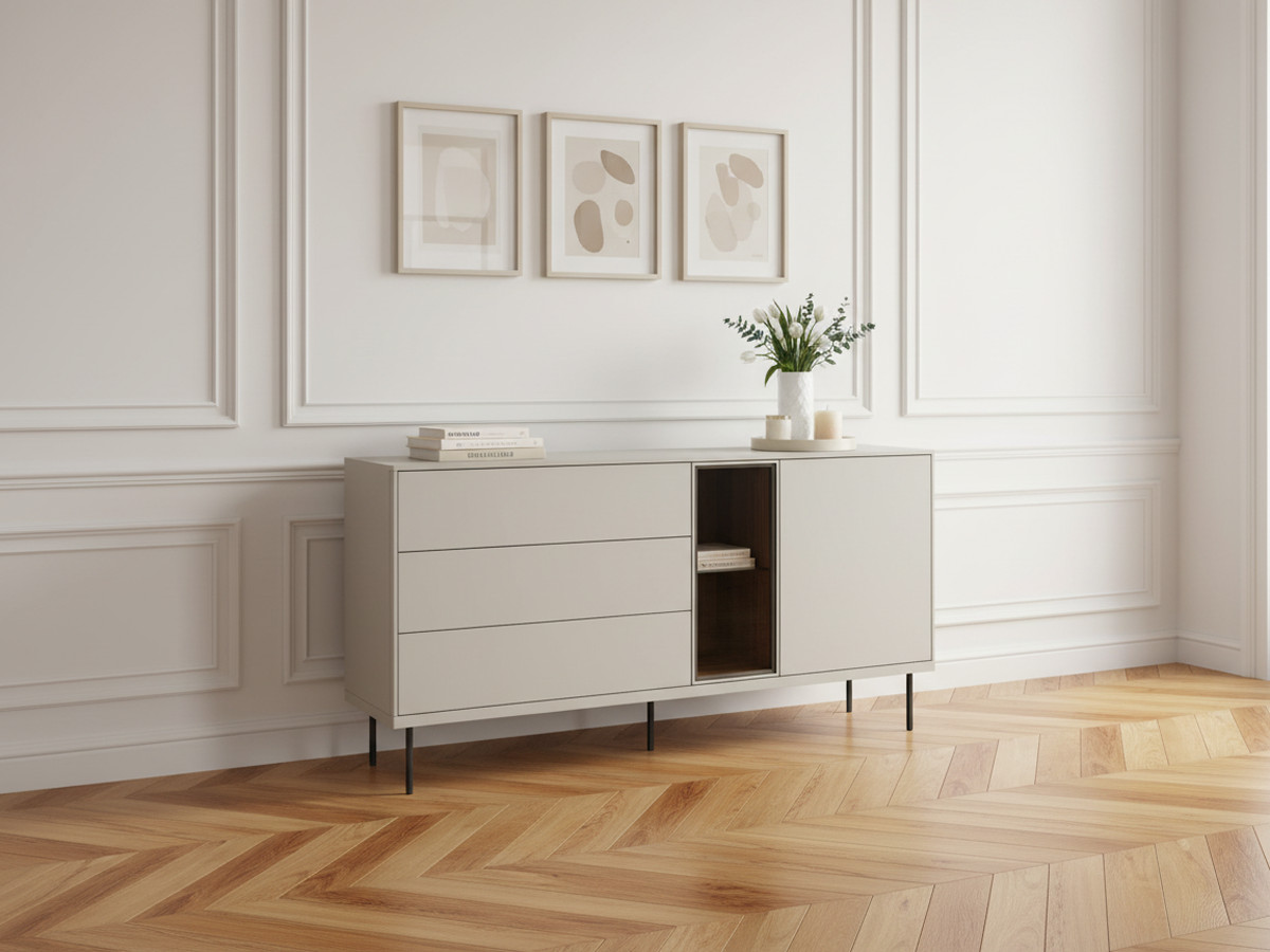 Buffet 2 portes 3 tiroirs 161 cm ESPERA avec LEDS — vue 4