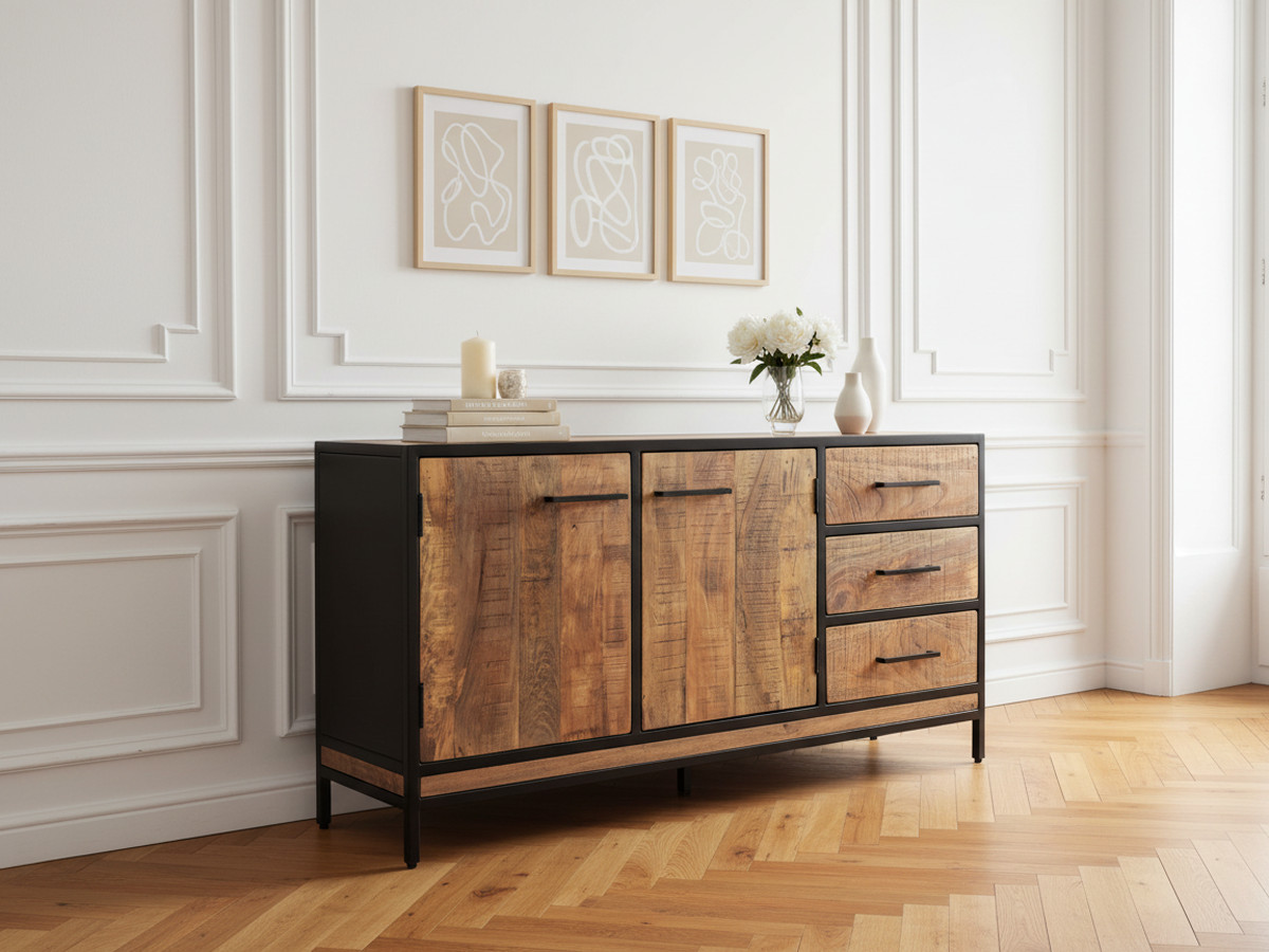BEAUBOURG 2-deurs dressoir 160 cm massief mangohout