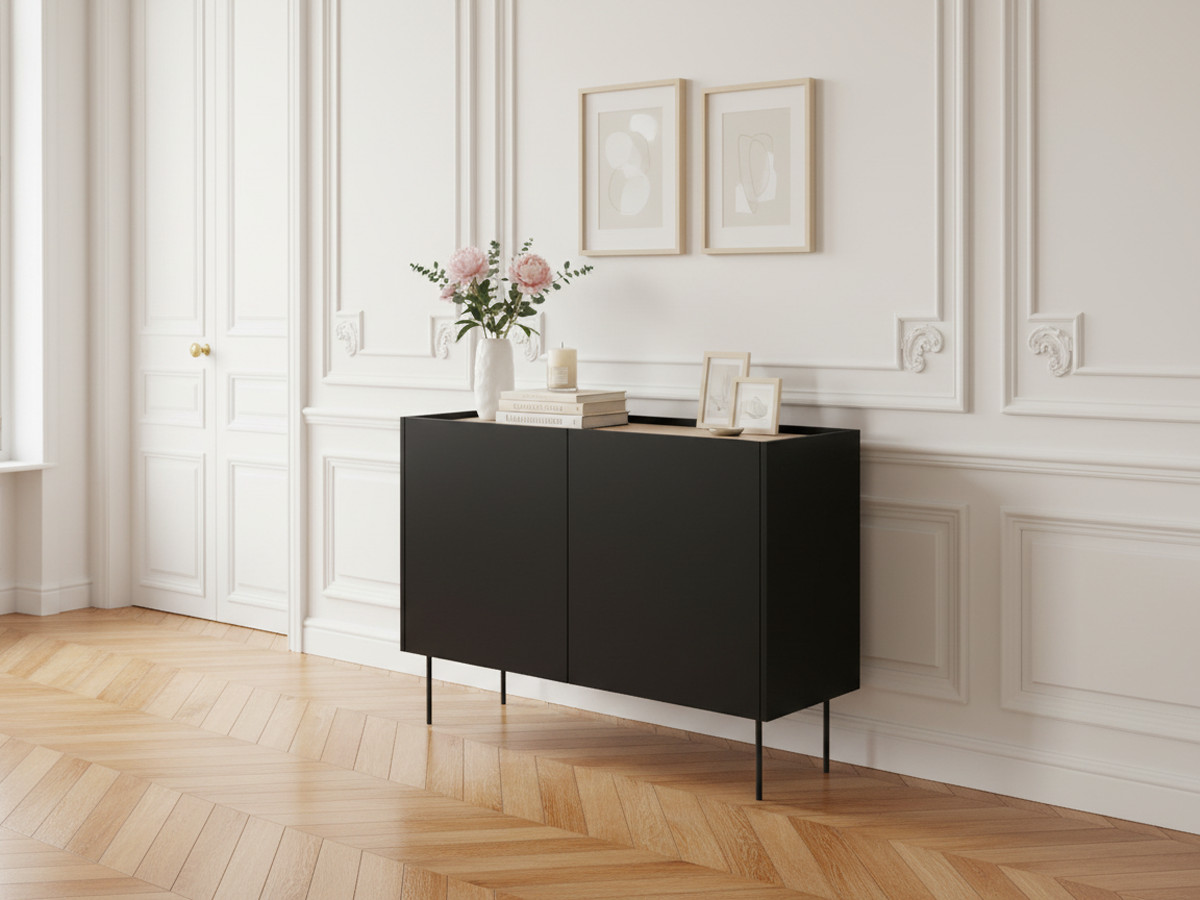 Buffet 2 portes 120 cm ATLAS noir — vue 4