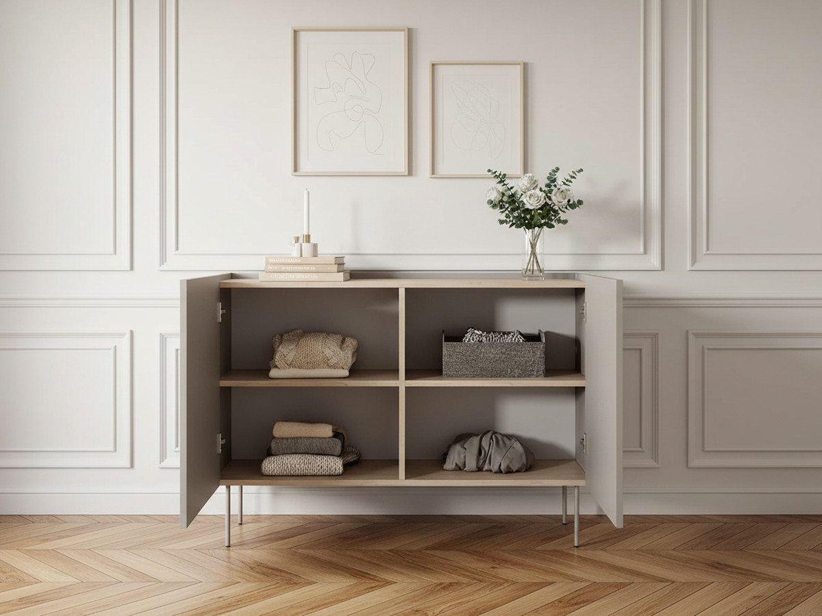 Buffet 2 portes 120 cm ATLAS beige — vue 5