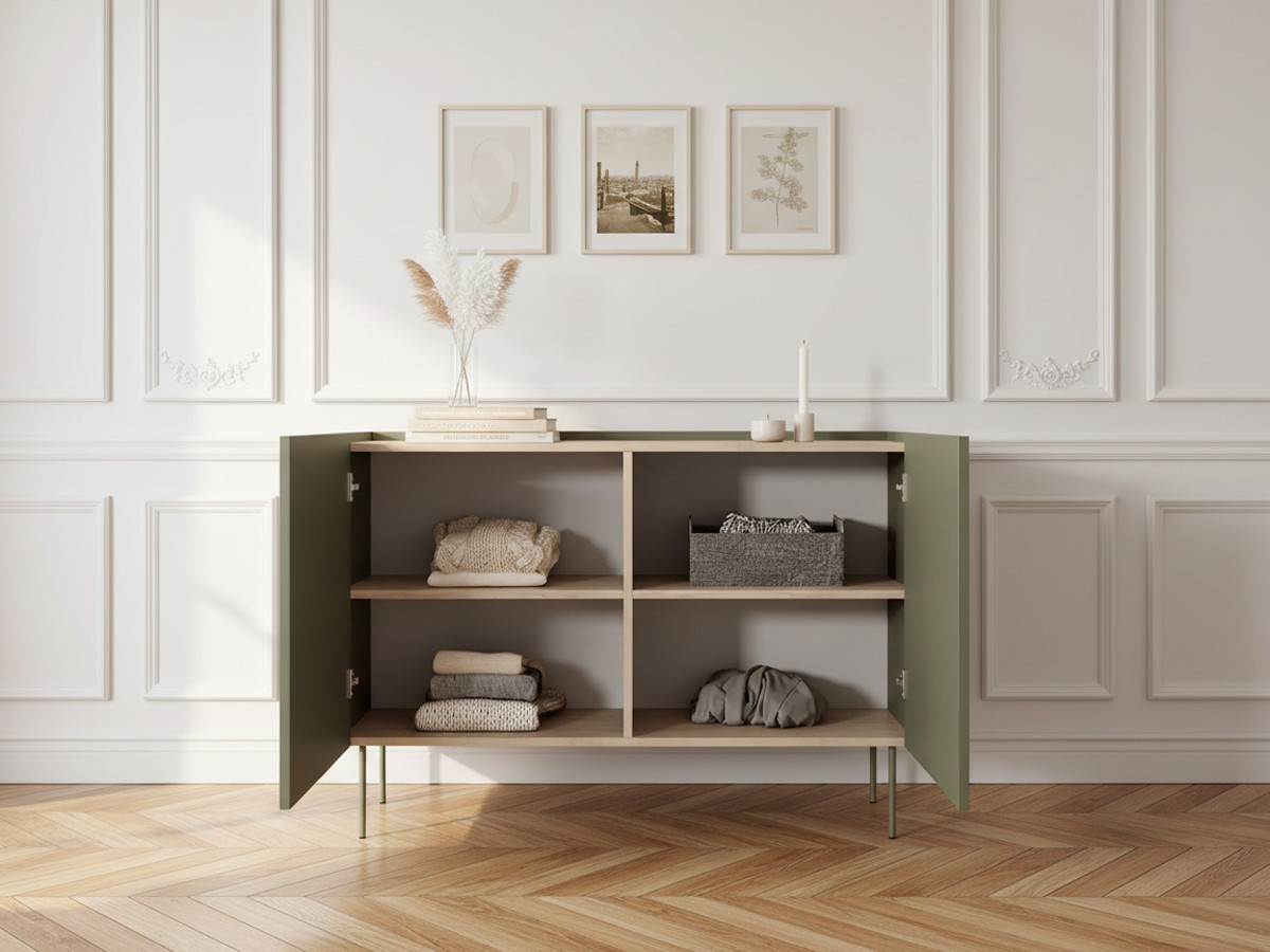 Buffet 2 portes 120 cm ATLAS vert — vue 5
