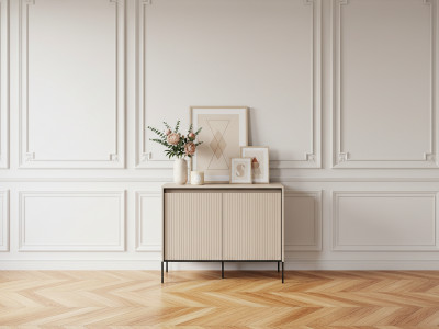 Buffet 2 portes 100 cm LENARA avec tasseaux et LED