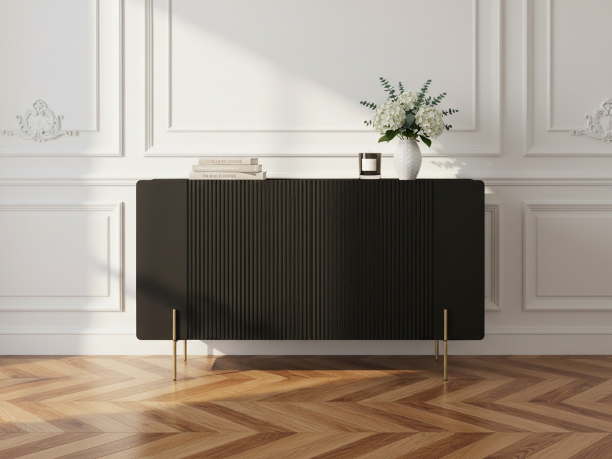 Buffet 3 portes 150 cm MATHILDE pieds or