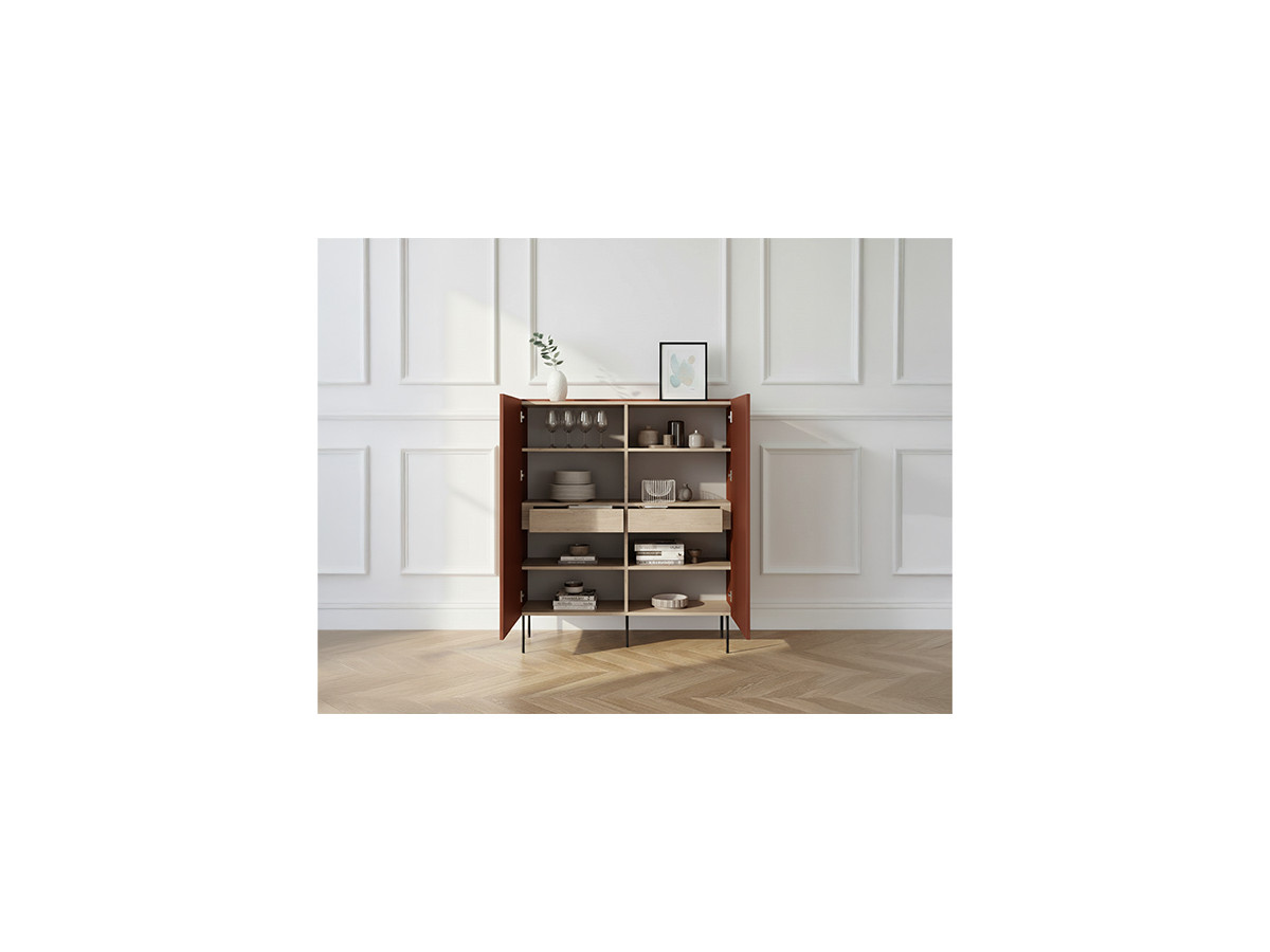 Buffet haut 2 portes 120 cm ATLAS rouge — vue 5