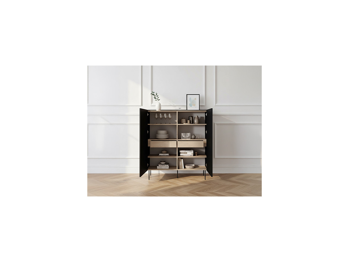 Buffet haut 2 portes 120 cm ATLAS noir — vue 5
