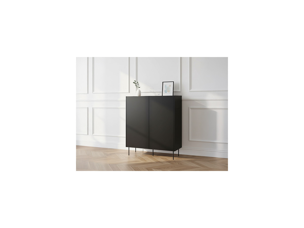 Buffet haut 2 portes 120 cm ATLAS noir — vue 4