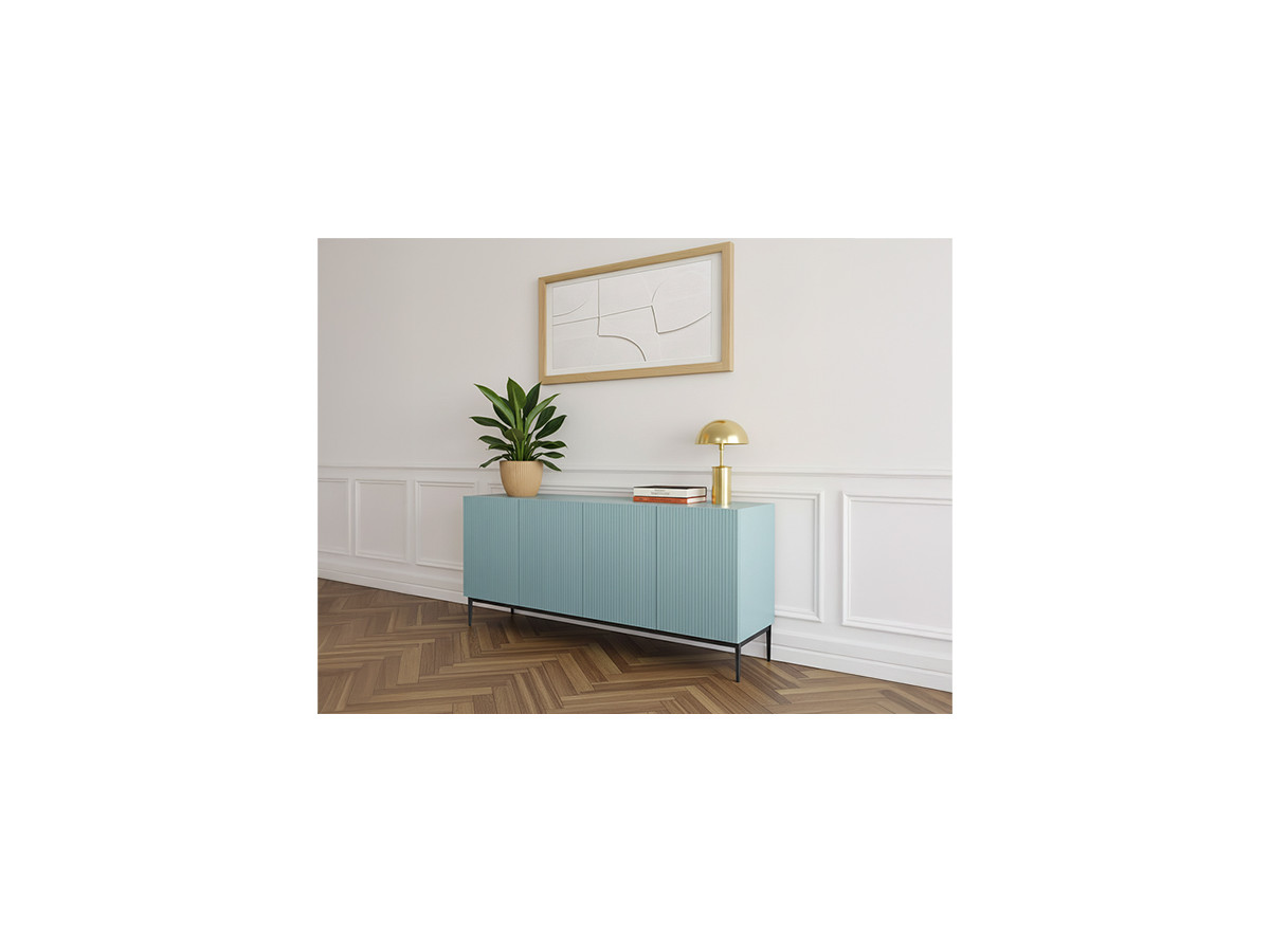 Buffet 4 portes 200 cm KASHA Pieds noir