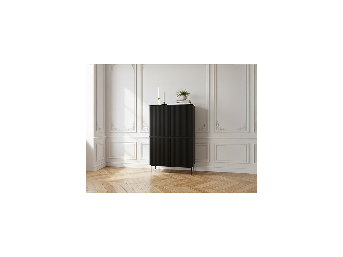 Buffet haut 2 portes 100 cm KASHA Pieds noir noir — vue 4