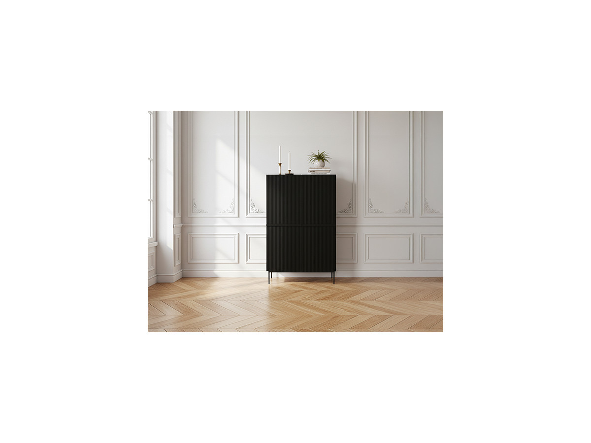 Buffet haut 2 portes 100 cm KASHA Pieds noir noir