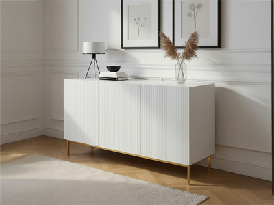 Buffet 3 portes 150 cm KASHA pieds or
