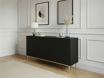 Buffet 3 portes 150 cm KASHA pieds or