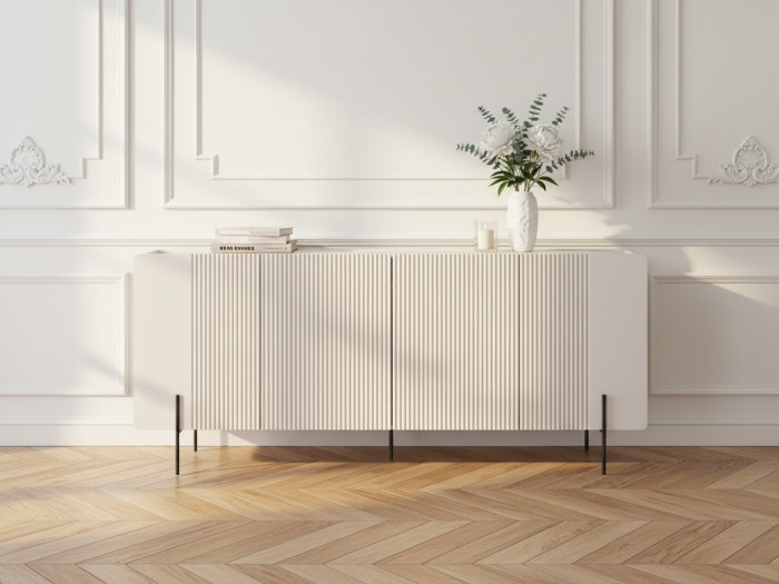 Buffet 4 portes 200 cm MATHILDE pieds noir