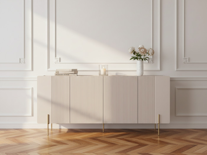 Buffet 4 portes 200 cm MATHILDE pieds OR