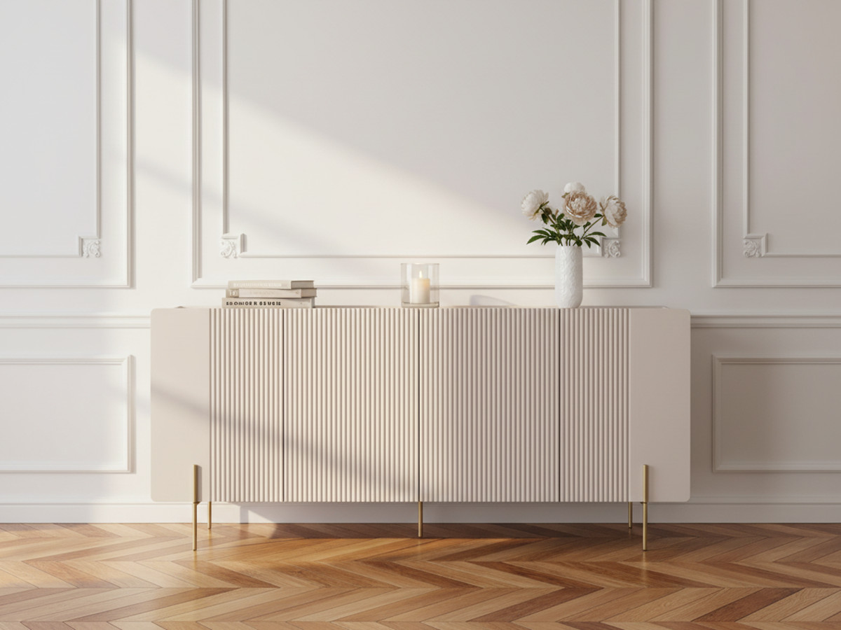 Buffet 4 portes 200 cm MATHILDE pieds OR