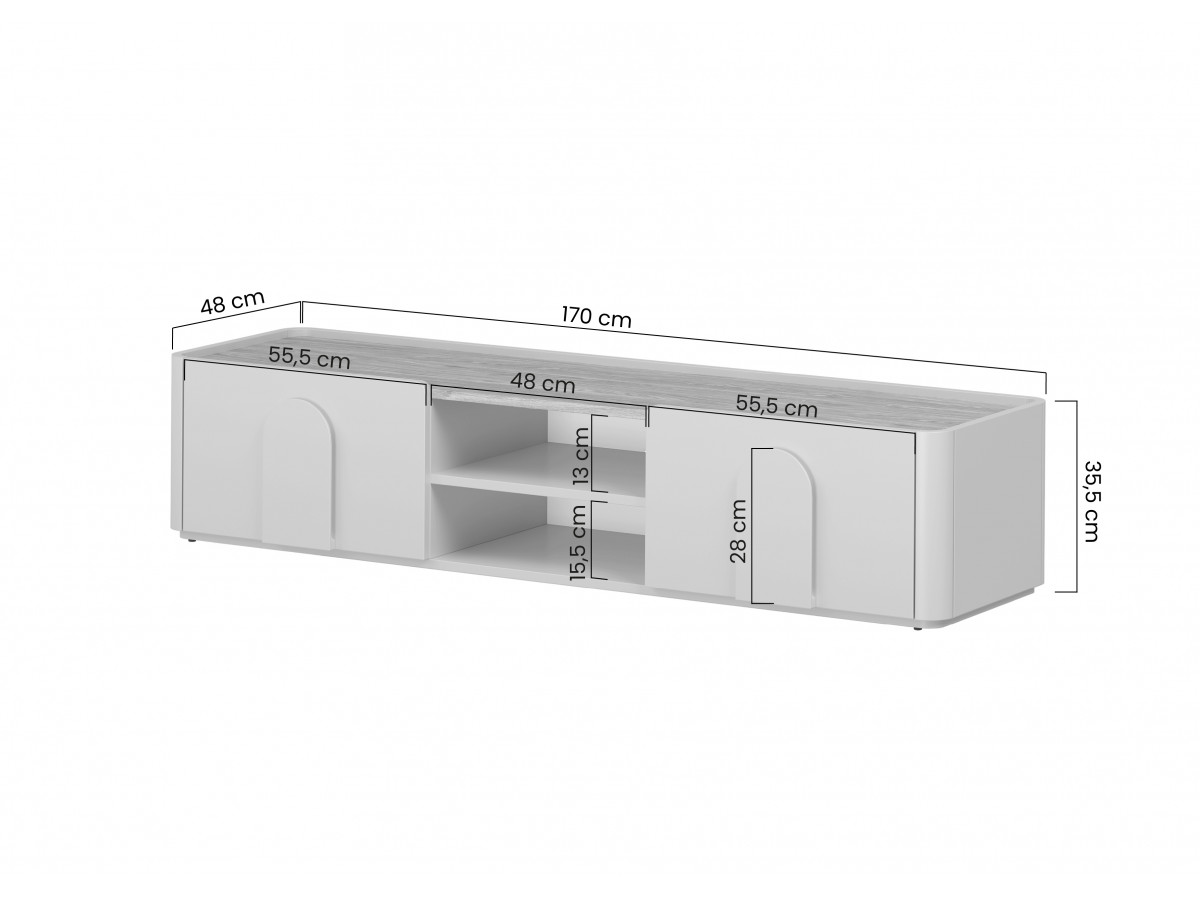Meuble TV 1 porte 1 tiroir 170 cm ENYRA