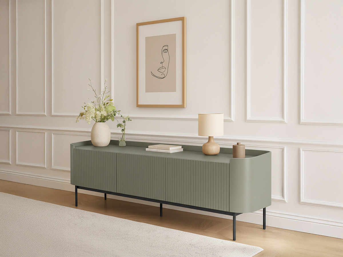 JAY 3-deurs tv-meubel, 180 cm, lamelleneffect