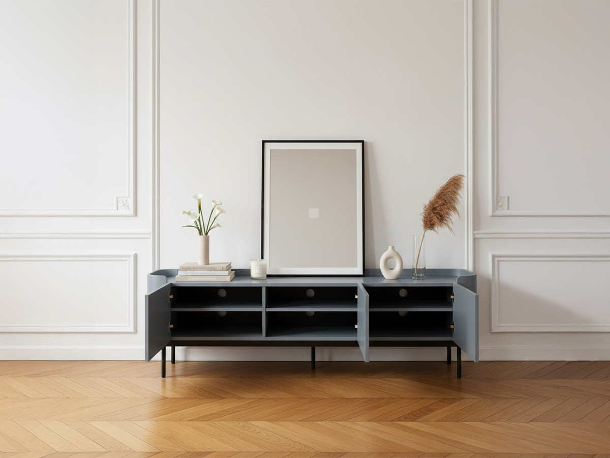 JAY 3-deurs tv-meubel, 180 cm, lamelleneffect