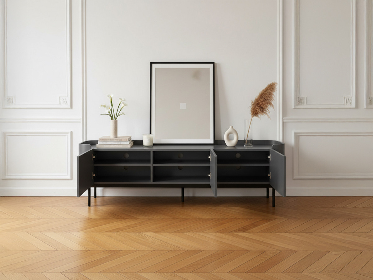 JAY 3-deurs tv-meubel, 180 cm, lamelleneffect