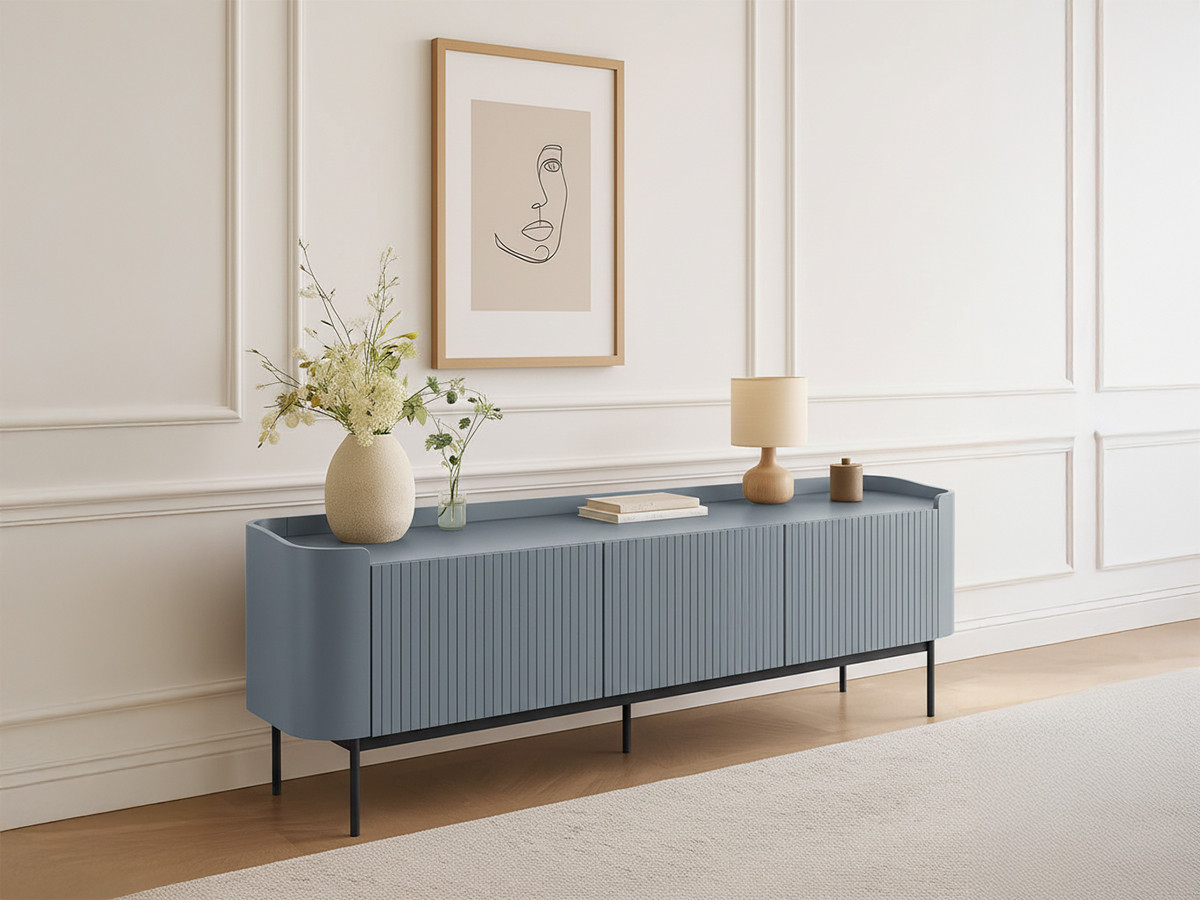 JAY 3-deurs tv-meubel, 180 cm, lamelleneffect