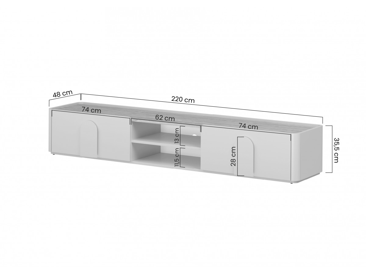 Meuble TV 1 porte 1 tiroir 220 cm ENYRA
