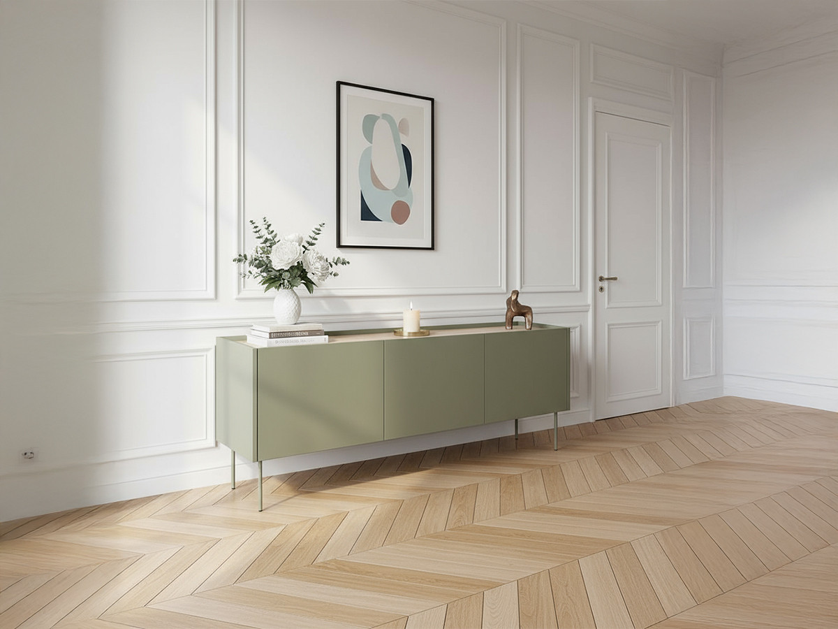 Meuble TV 3 portes 170 cm ATLAS vert — vue 5