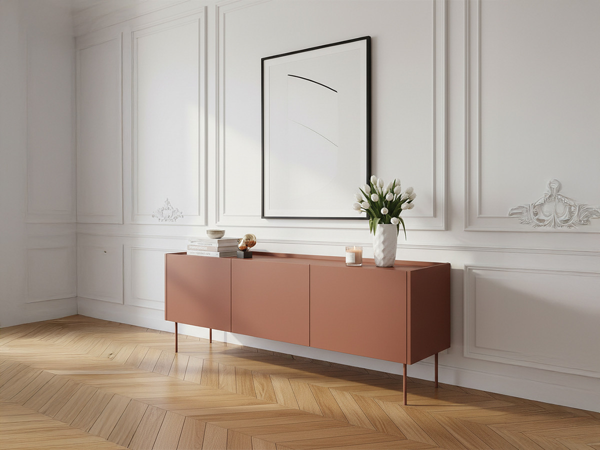 Meuble TV 3 portes 170 cm ATLAS rouge — vue 4