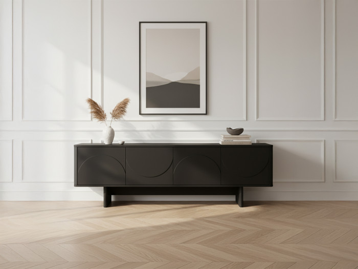 Meuble TV 4 portes 180 cm ESTEBAN formes géométriques