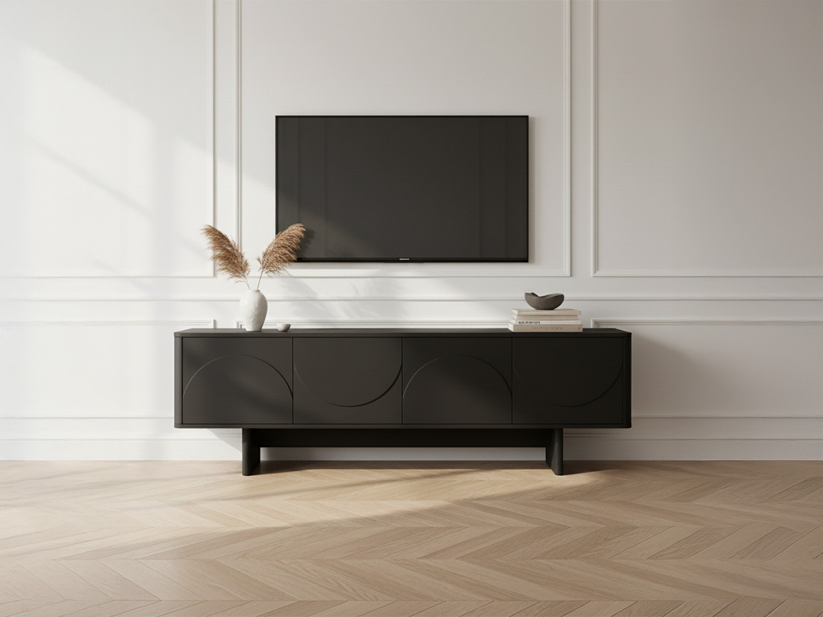 ESTEBAN set met 180 cm dressoir + 180 cm tv-meubel met geometrische vormen