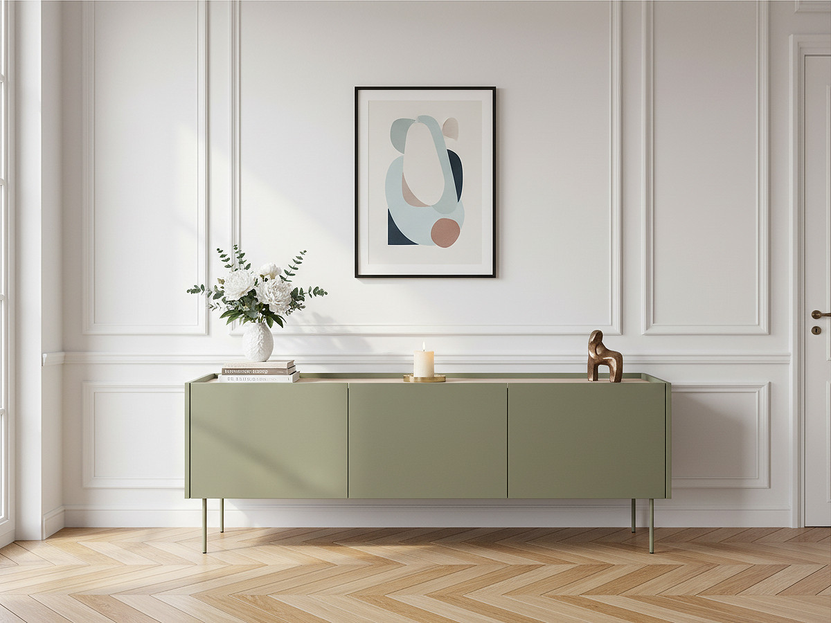 Ensemble ATLAS avec buffet 170 cm + meuble TV 170 cm vert — vue 4
