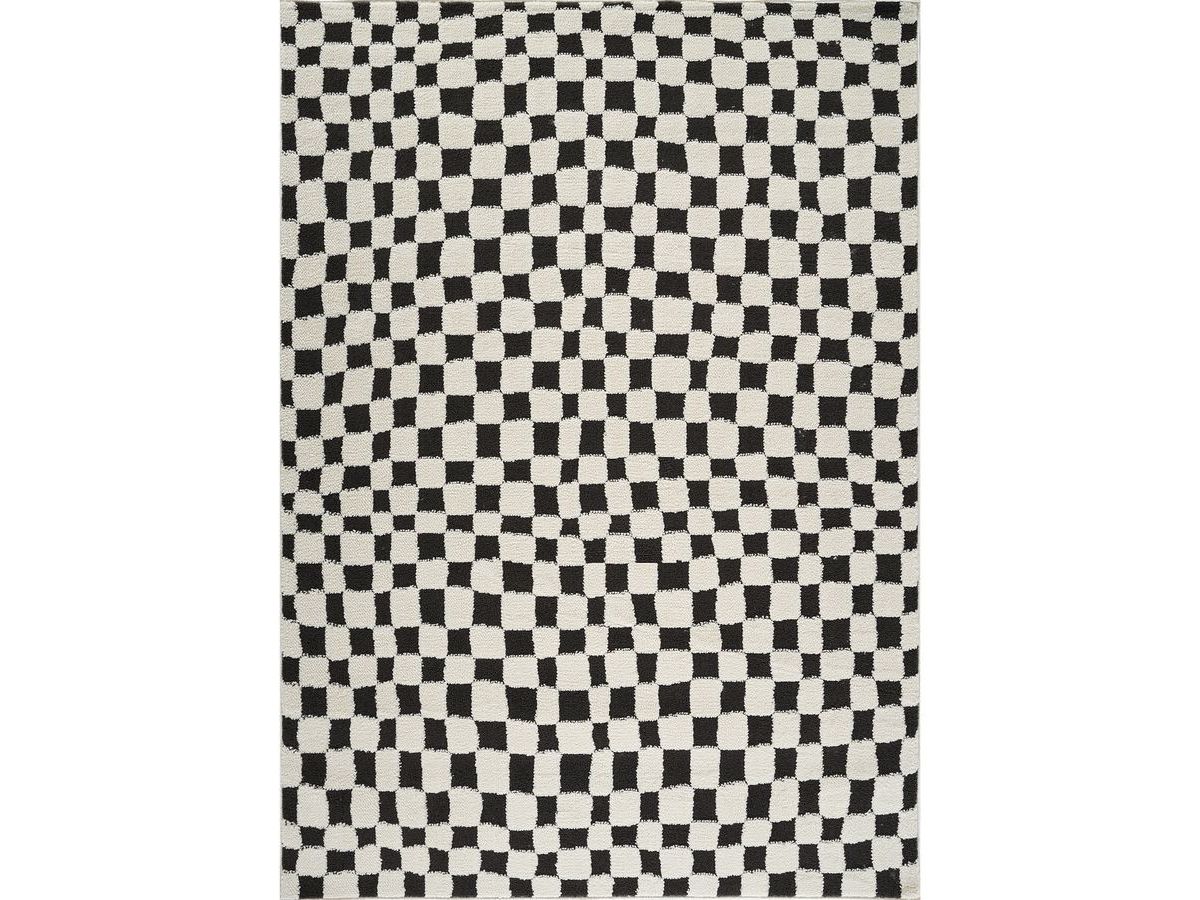 Tapis poils courts SULLY motifs damier