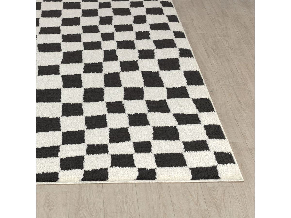 Tapis poils courts SULLY motifs damier