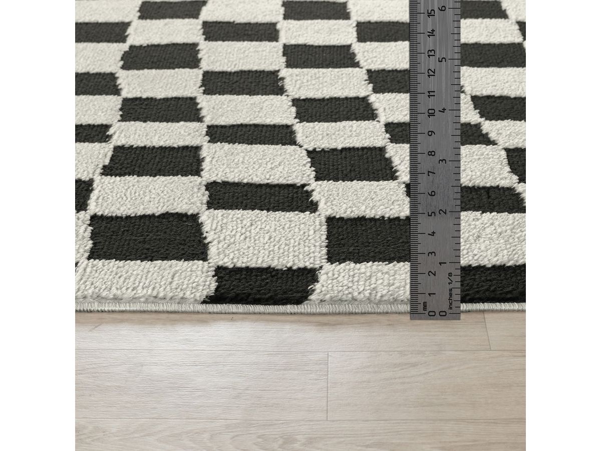 Tapis poils courts SULLY motifs damier