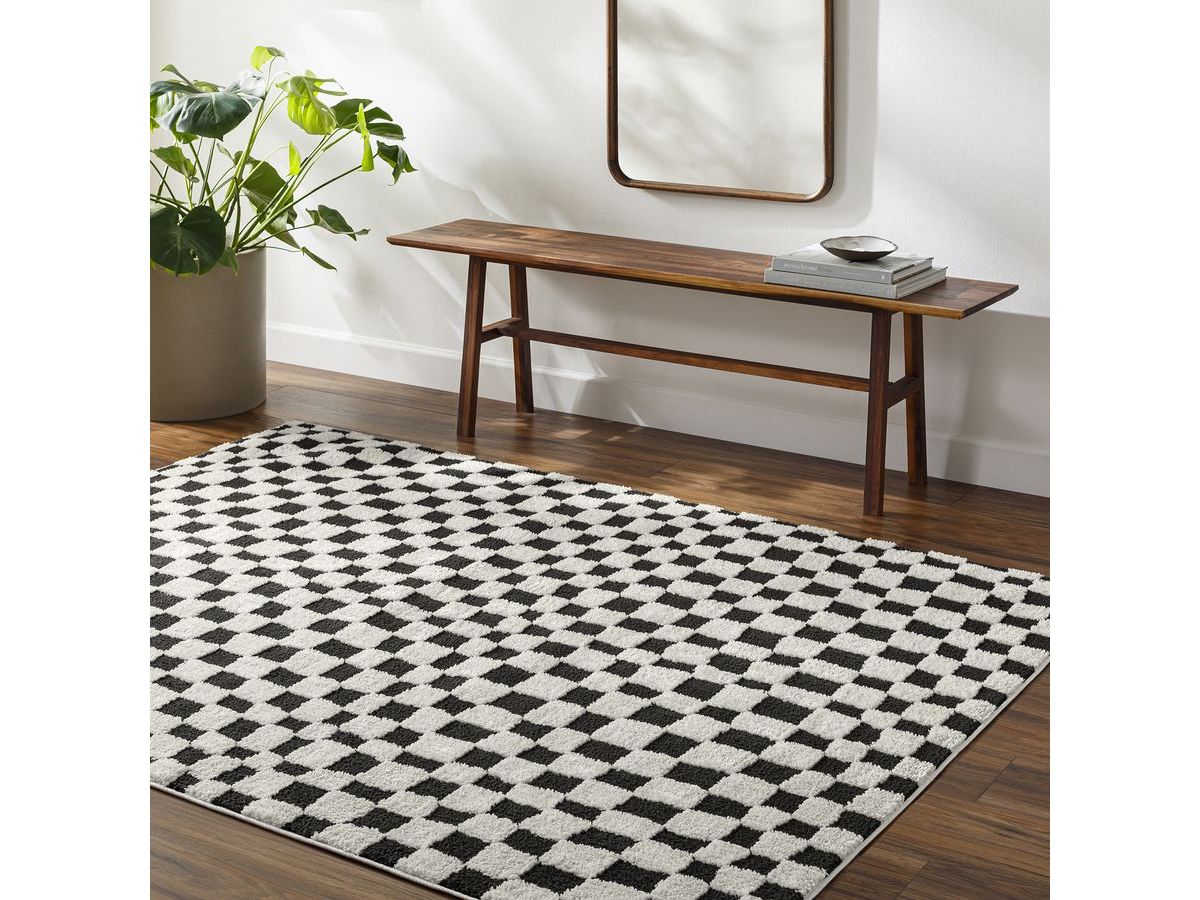 Tapis poils courts SULLY motifs damier