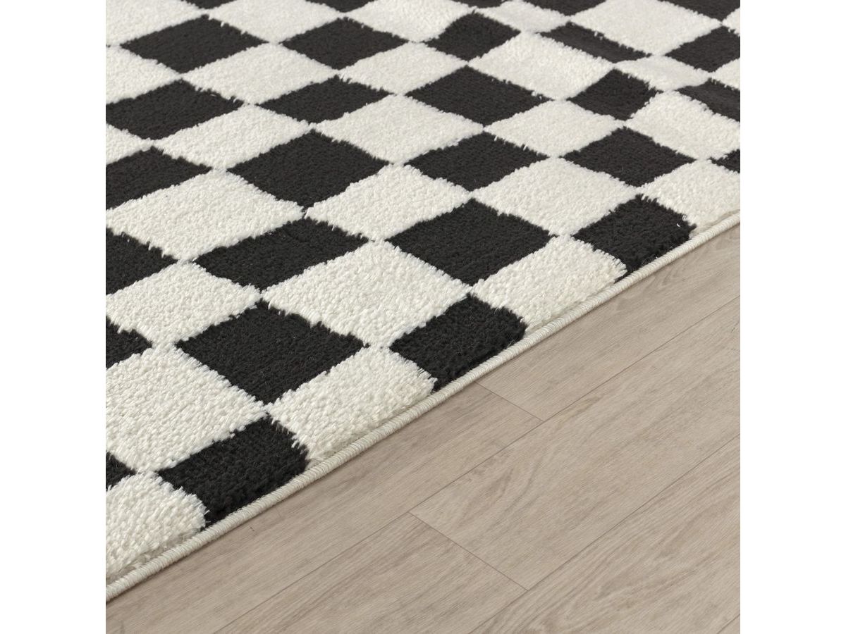 Tapis poils courts SULLY motifs damier