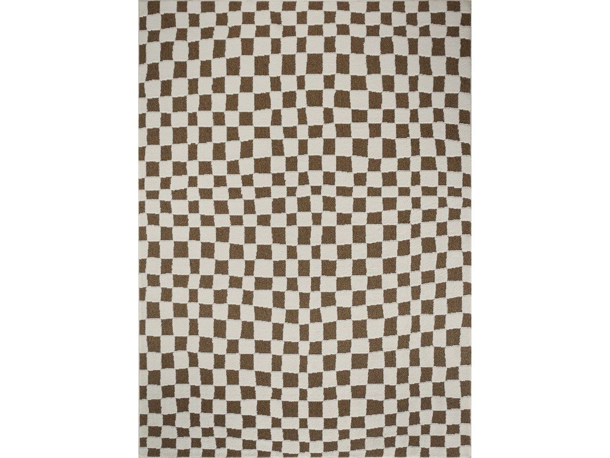 Tapis poils courts SULLY motifs damier
