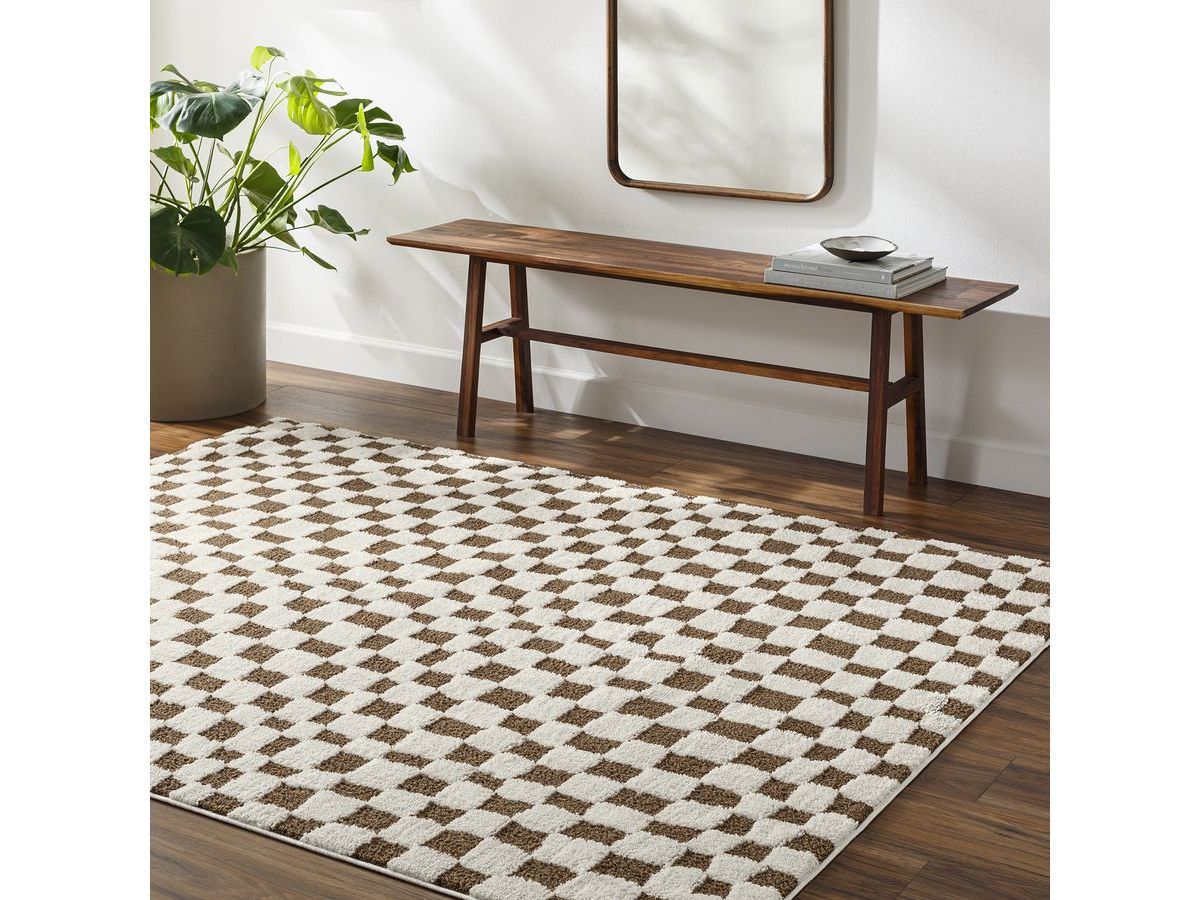 Tapis poils courts SULLY motifs damier