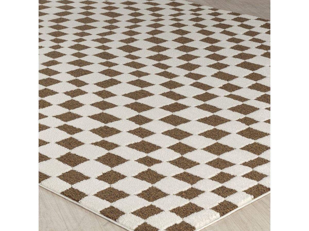 Tapis poils courts SULLY motifs damier