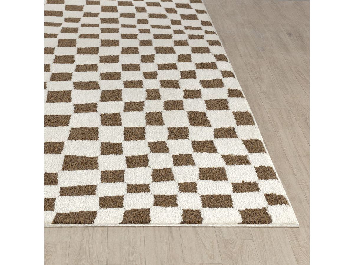 Tapis poils courts SULLY motifs damier