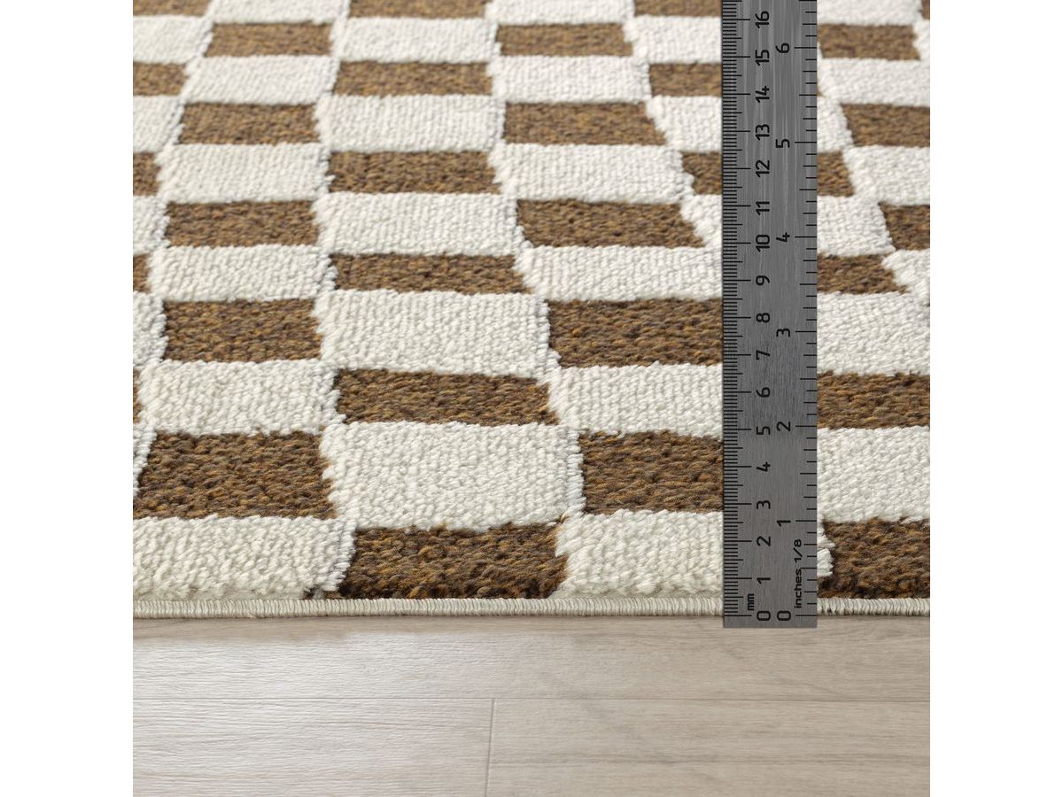 Tapis poils courts SULLY motifs damier