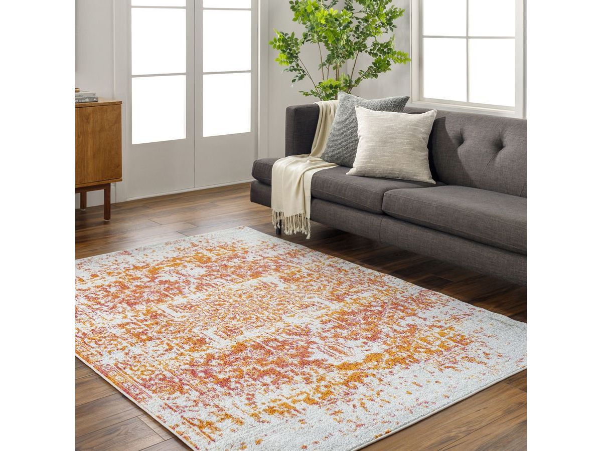 Tapis poils ras LALLA vintage orange — vue 4