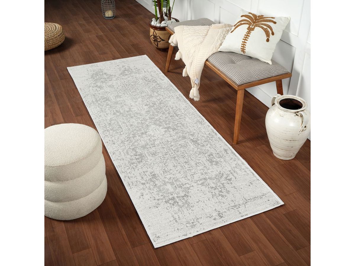 Tapis poils ras LALLA vintage gris