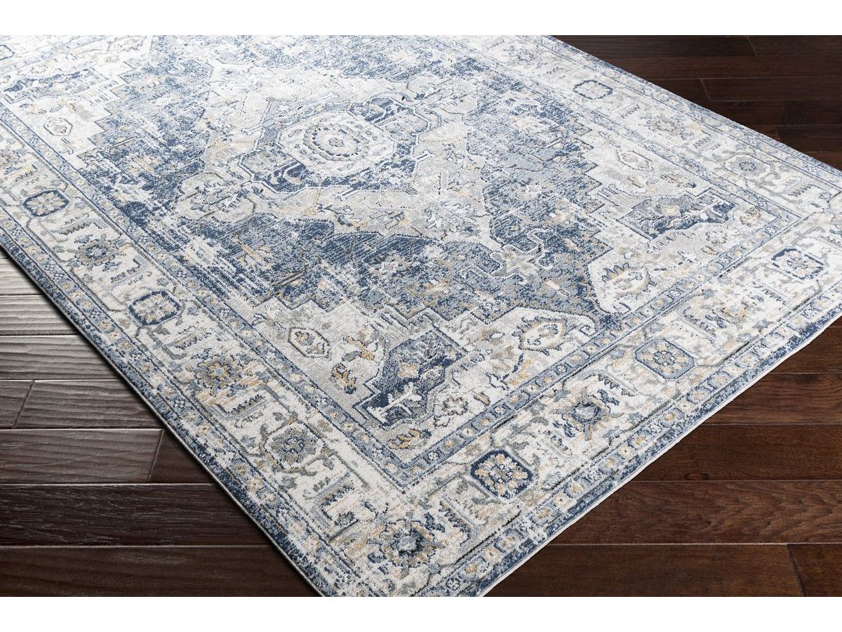 Tapis poils ras NOURA vintage bleu — vue 4