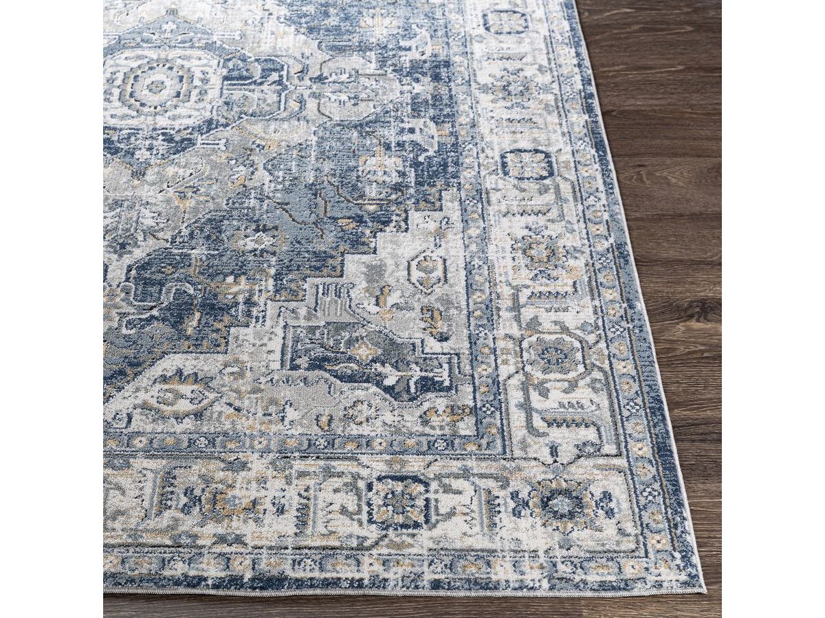 Tapis poils ras NOURA vintage bleu — vue 6