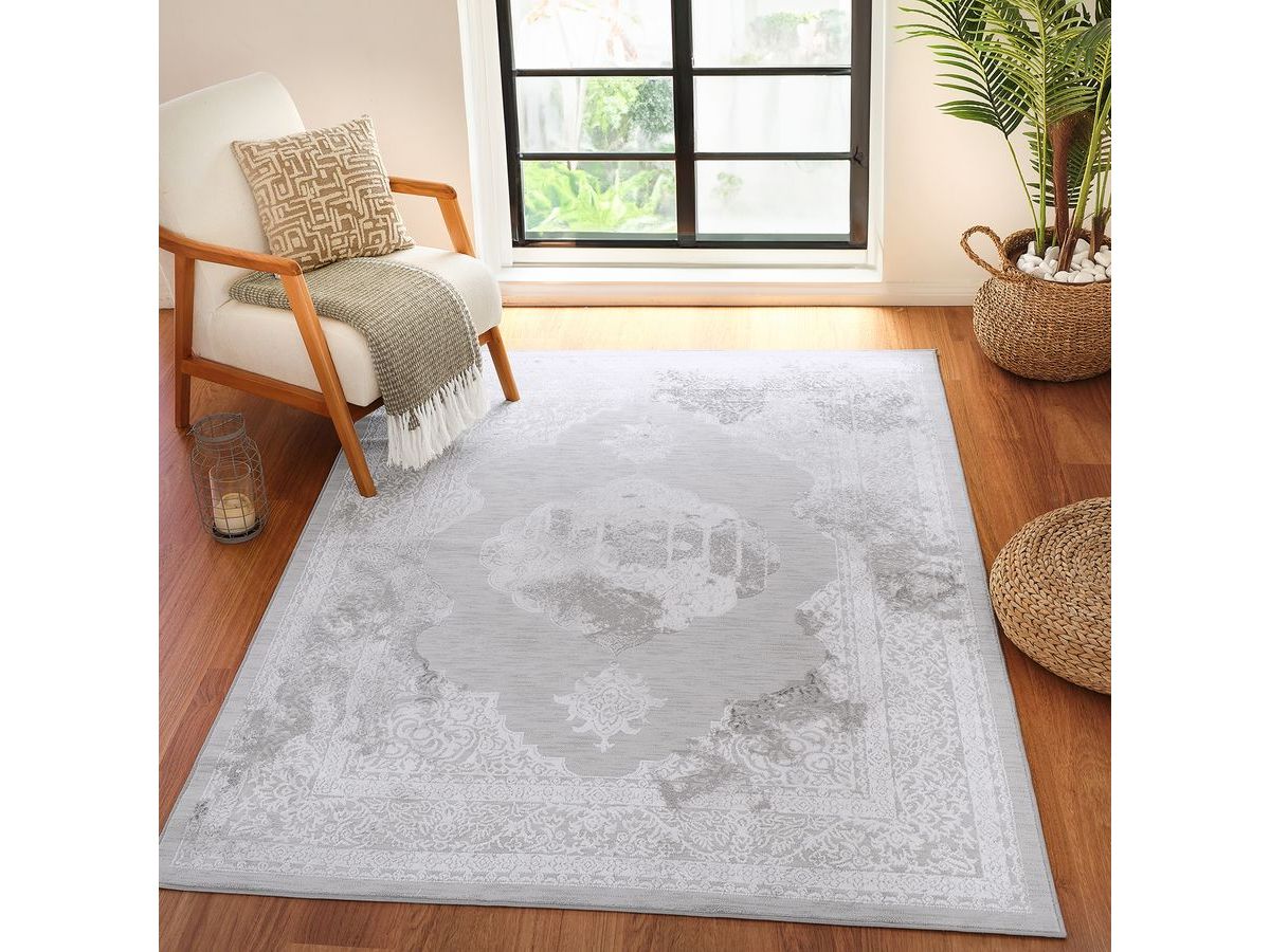 Tapis poils ras HORIA vintage blanc — vue 4