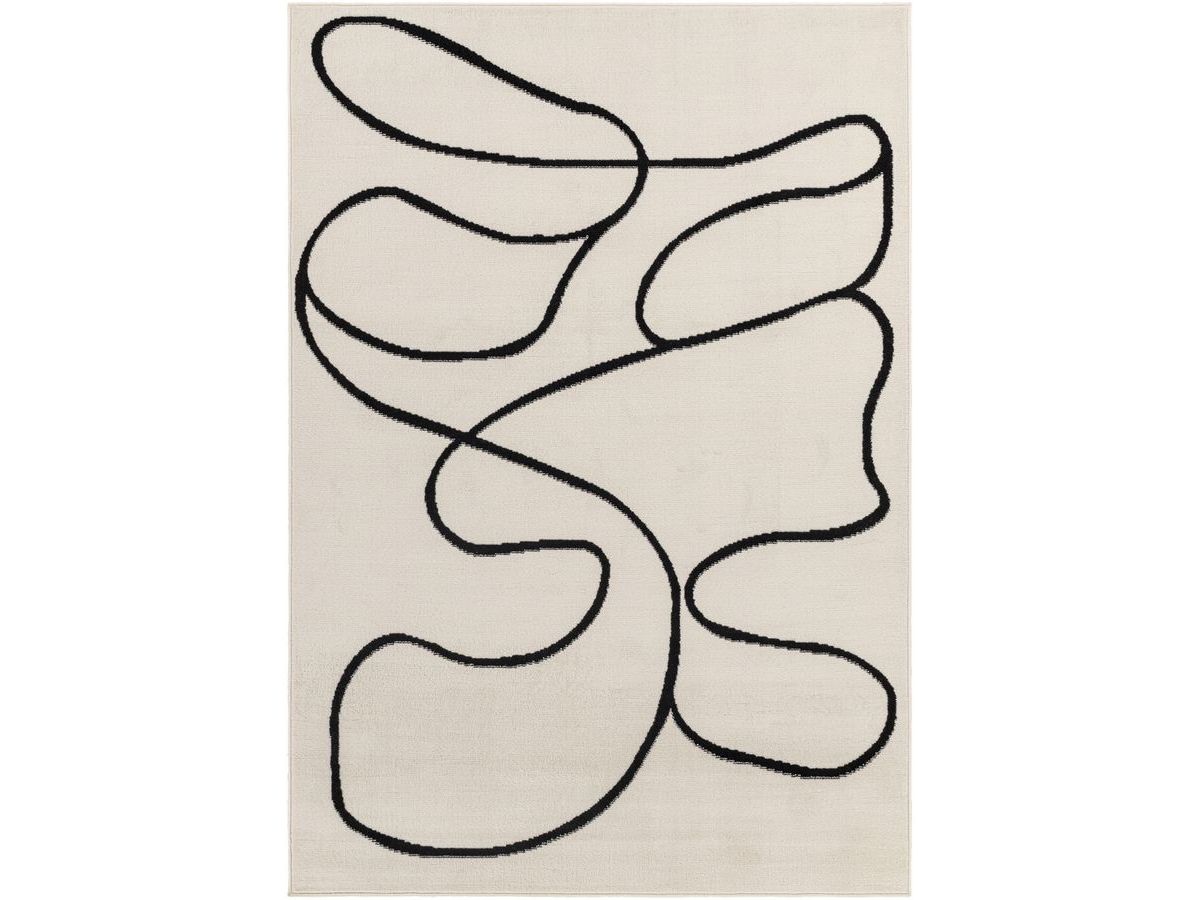 Tapis poils ras EDITH motif abstrait