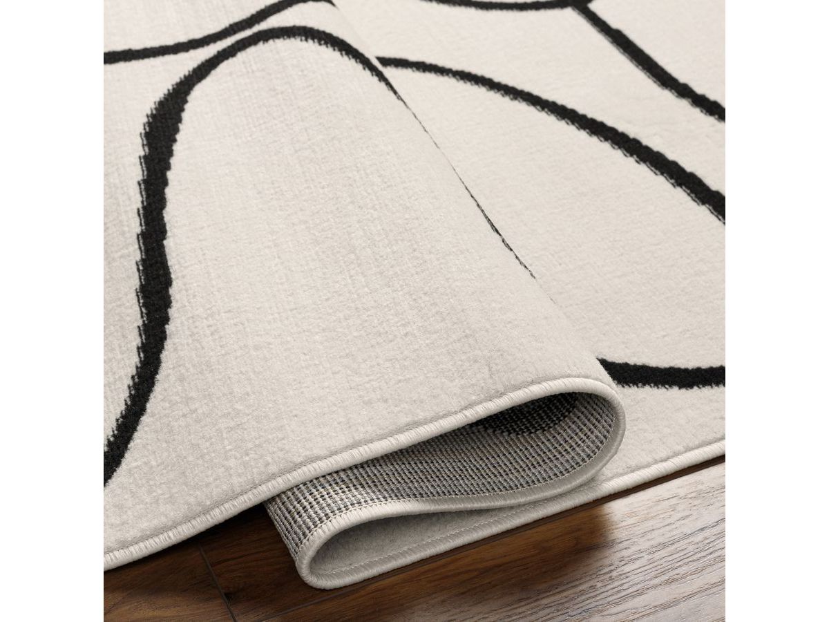 Tapis poils ras EDITH motif abstrait beige — vue 6