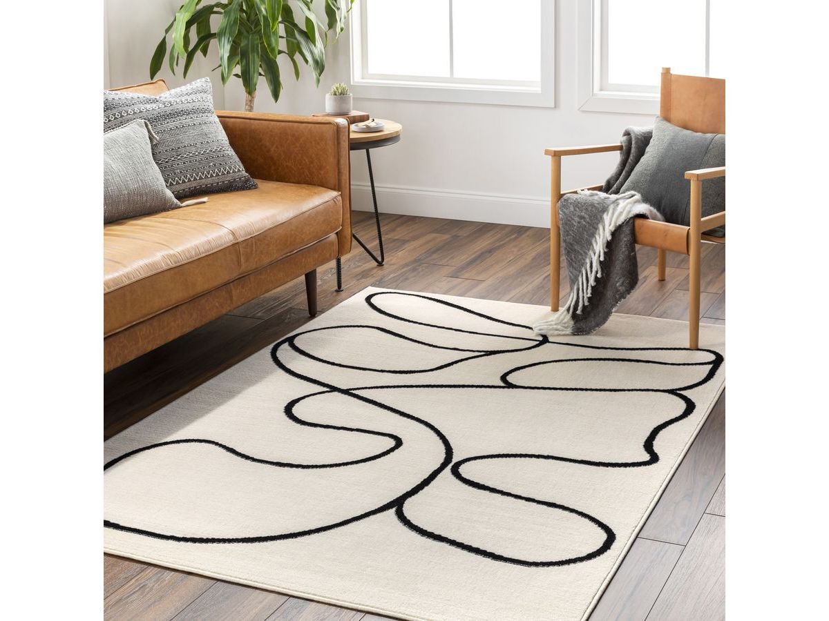 EDITH kortpolig vloerkleed met abstract patroon