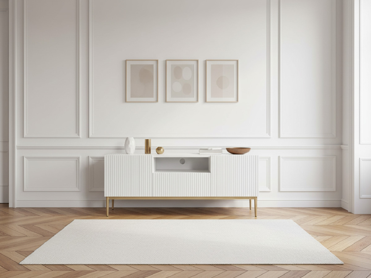 KASHA set met 150 cm tv-meubel met nis + 150 cm dressoir + salontafel met gouden poten