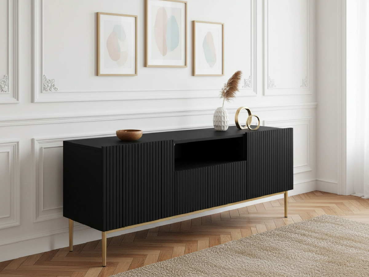 Meuble TV 150 cm avec niche KASHA Pieds or