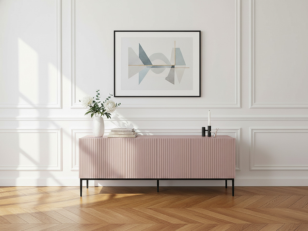 KASHA 150 cm TV-meubel met zwarte poten